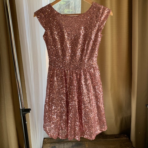 Aeropostale | Dresses | Rose Gold Sequin Dress | Poshmark